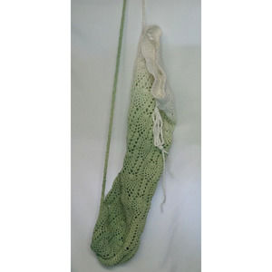 Knit YOGA MAT BAG - Earth Bound Trading Green Ombre White Shoulder Strap